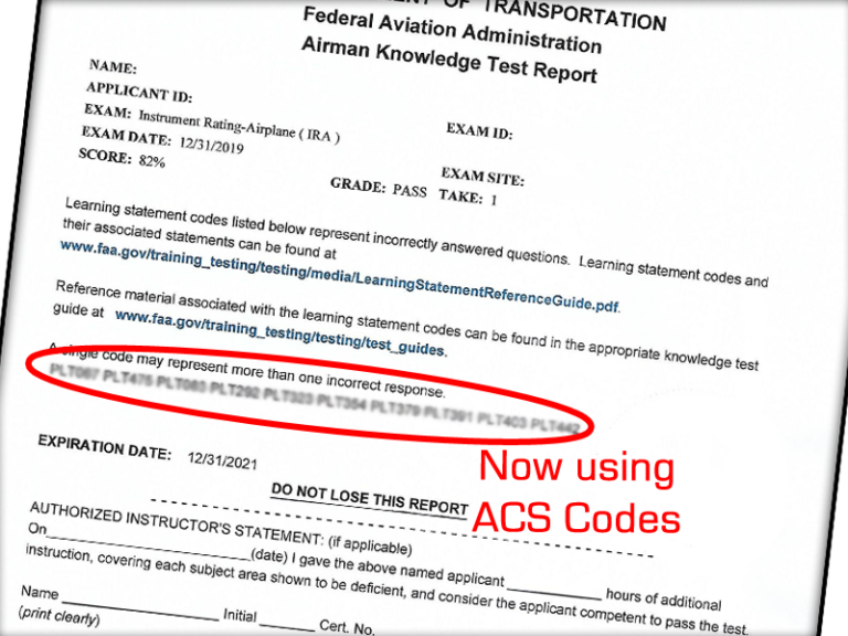 FAA moves from PLT to ACS (Airman Certification Standards) for test