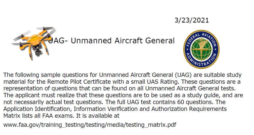 Can You Pass the New FAA UAG Sample Test?